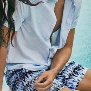 NWT Lilly Pulitzer Beaumont Stretch Shorts 40R in Low Tide Navy Sails & Stripes